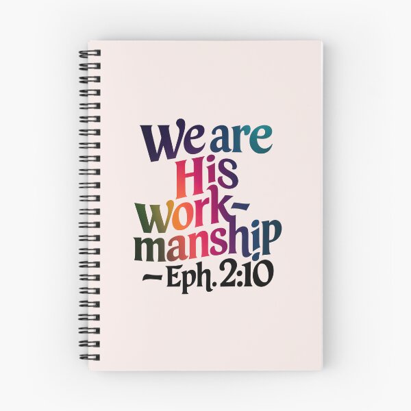 Item preview, We Are His Workmanship – Ephesians 2:10 Christian Calligraphy Gradient Art Bible Verse designed and sold by  KnitLuv.