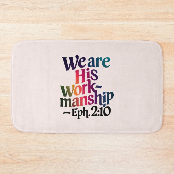 Item preview, We Are His Workmanship – Ephesians 2:10 Christian Calligraphy Gradient Art Bible Verse designed and sold by  KnitLuv.