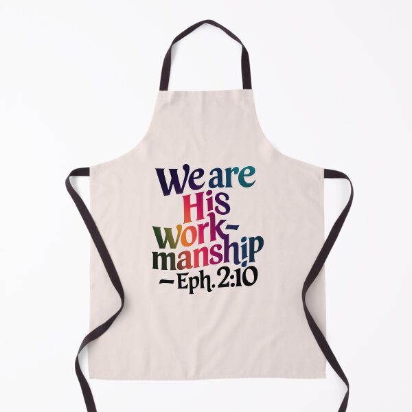 Item preview, We Are His Workmanship – Ephesians 2:10 Christian Calligraphy Gradient Art Bible Verse designed and sold by KnitLuv.