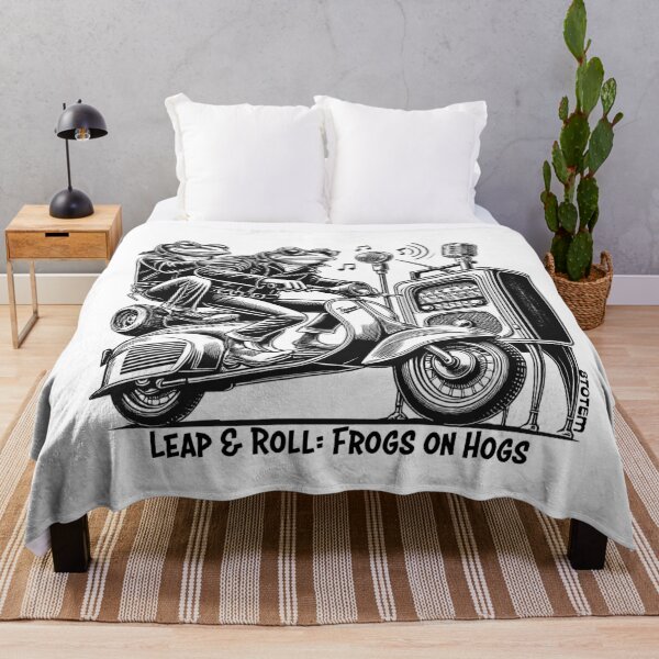 Item preview, frogs in a vespa motorcycle in black and white designed and sold by 8Totem.