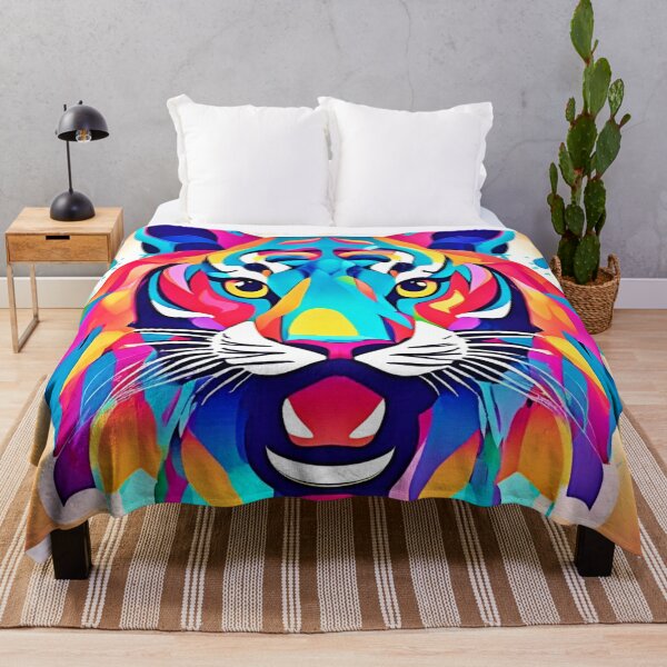 Item preview, Colorful Tiger Face Art designed and sold by Health And Fitness Posts e-Store.