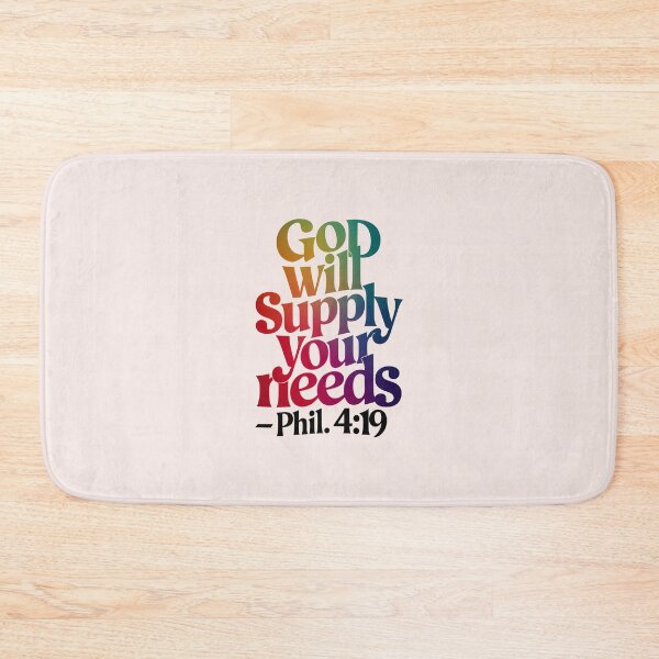 Item preview, God Will Supply Your Needs – Philippians 4:19 Christian Calligraphy Gradient Art Bible Verse designed and sold by  KnitLuv.