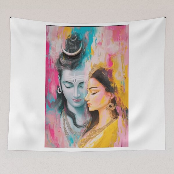 Item preview, Divine Ardhanarishvara – Shiva & Parvati Cosmic Balance Art designed and sold by PrintopiaHub.