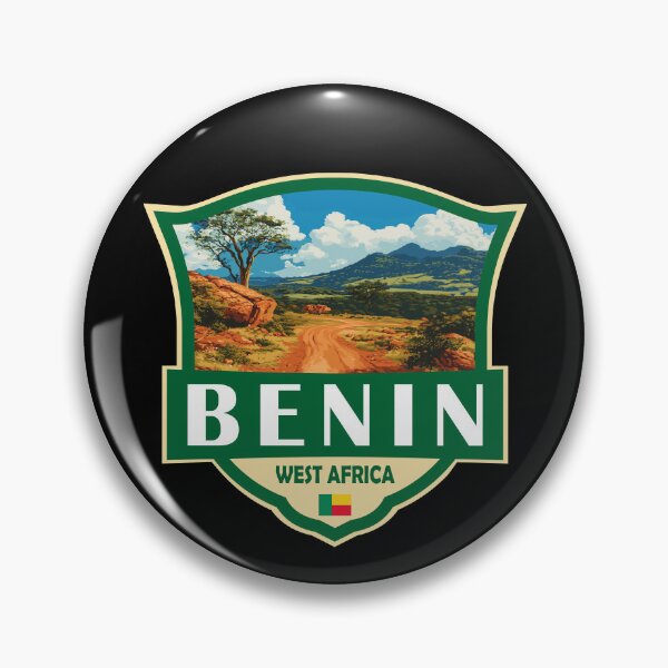 Item preview, Benin Illustration Retro Badge designed and sold by KrisSidDesigns.