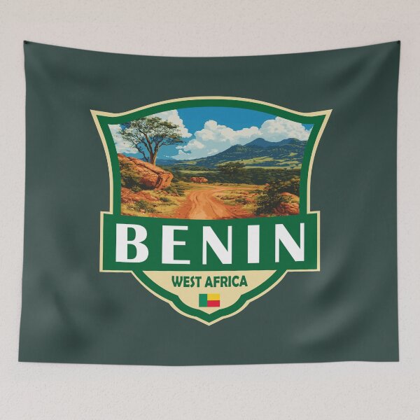 Item preview, Benin Illustration Retro Badge designed and sold by KrisSidDesigns.