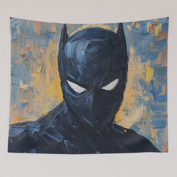 Item preview, Action masked hero | Post-impressionist painting style designed and sold by ComicsFactory.