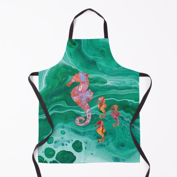 Item preview, Seahorse Family - Flow Art / Pour Painting - jdp-07-0006 designed and sold by ANomadDesigns.