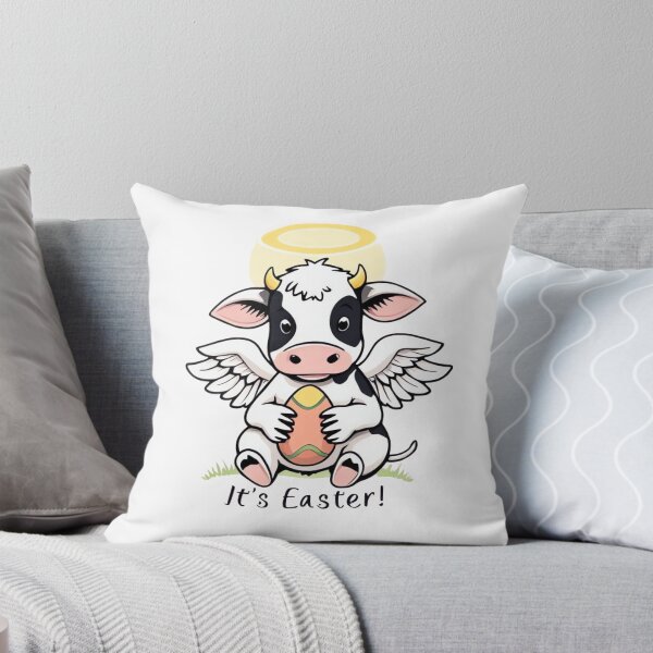 Item preview, Angel Cow Easter – Cute Cow with Egg & Halo designed and sold by ARTReMi.