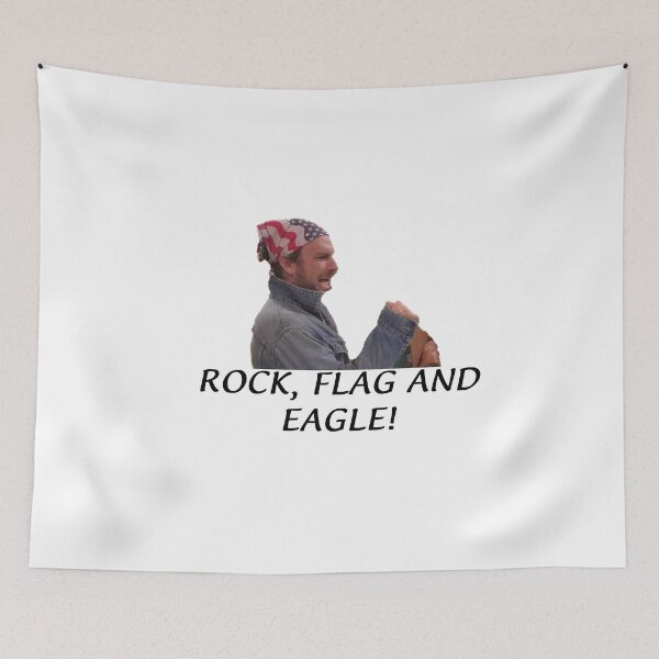 Item preview, Charlie Kelly rock flag and eagle designed and sold by Badmoviesrus.