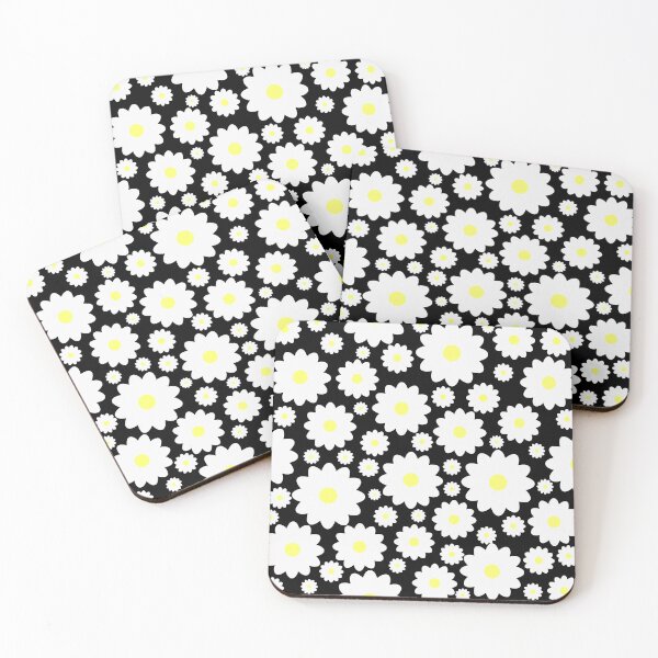 Item preview, Retro Boho Style Hippy White Flower Floral Print Pattern designed and sold by MaedK.