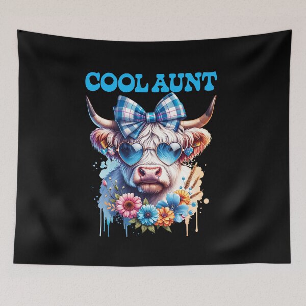 Item preview, Cool Aunt Highland Cow, Trendy Farmhouse Chic designed and sold by Bliss Find And Design.