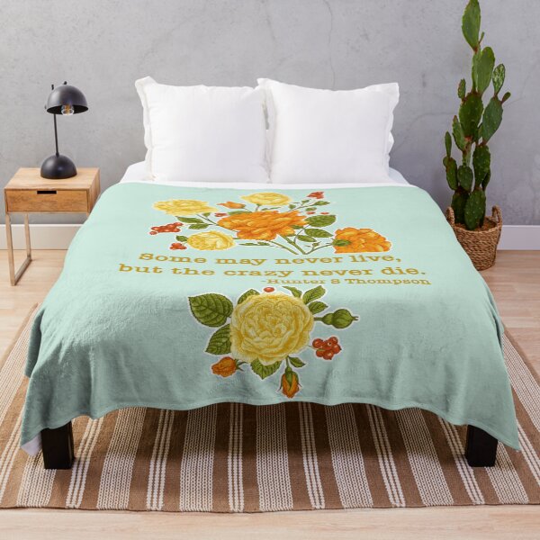Item preview, Hunter S Thompson quote the crazy never die. vintage botanical design designed and sold by Izzy-Holiday.