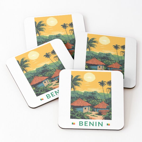 Item preview, Benin Sunset Illustration Travel Art Vintage designed and sold by KrisSidDesigns.