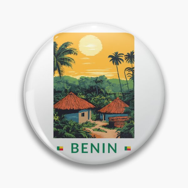 Item preview, Benin Sunset Illustration Travel Art Vintage designed and sold by KrisSidDesigns.