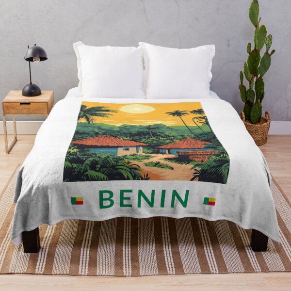 Item preview, Benin Sunset Illustration Travel Art Vintage designed and sold by KrisSidDesigns.