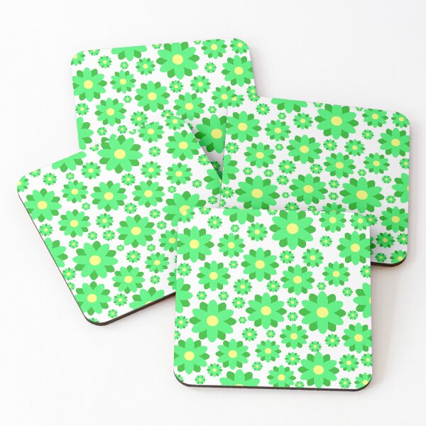 Item preview, Retro Boho Style Hippy Green Flower Floral Print Pattern designed and sold by MaedK.