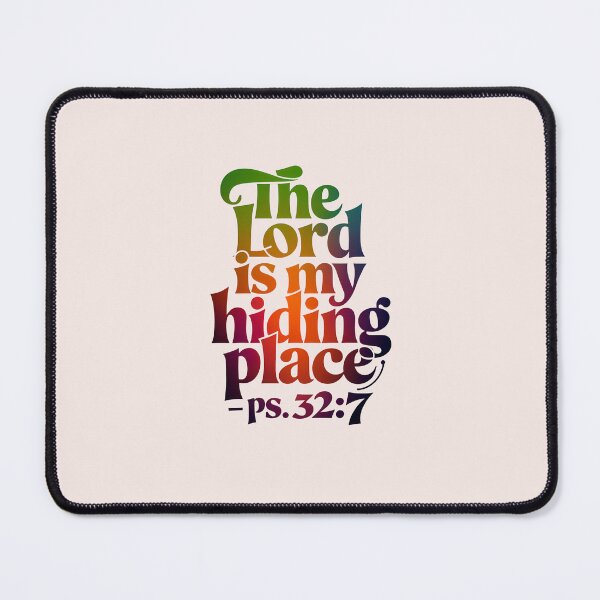 Item preview, The Lord Is My Hiding Place – Psalm 32:7 Christian Calligraphy Gradient Art Bible Verse designed and sold by KnitLuv.