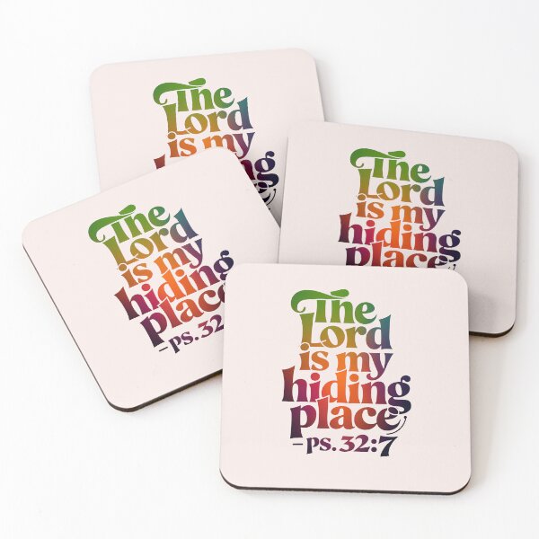Item preview, The Lord Is My Hiding Place – Psalm 32:7 Christian Calligraphy Gradient Art Bible Verse designed and sold by  KnitLuv.