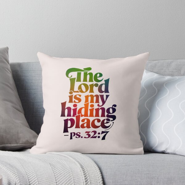 Item preview, The Lord Is My Hiding Place – Psalm 32:7 Christian Calligraphy Gradient Art Bible Verse designed and sold by  KnitLuv.