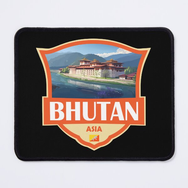 Item preview, Bhutan Illustration Retro Badge designed and sold by KrisSidDesigns.
