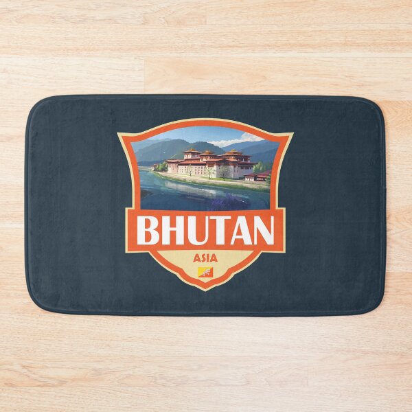 Item preview, Bhutan Illustration Retro Badge designed and sold by KrisSidDesigns.