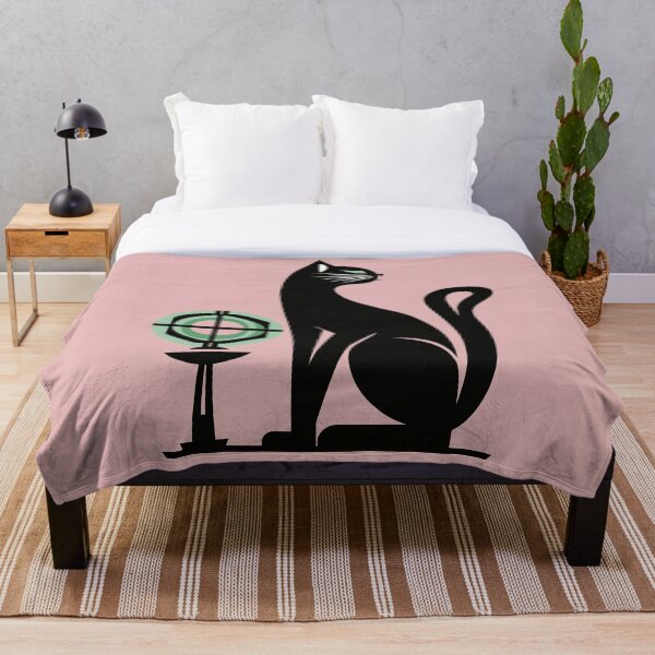 Item preview, Micrófono atómico de gato negro, podcaster, gatito de los años 70, gatito estilo MCM rosa, art déco atómico de los años 60, blanco y negro, abstracto designed and sold by TheTimeTaxi.