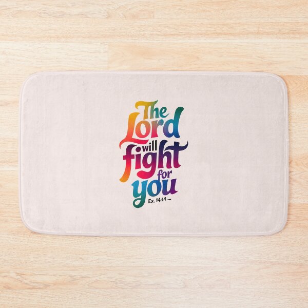 Item preview, The Lord Will Fight for You – Exodus 14:14 Christian Calligraphy Gradient Art Bible Verse designed and sold by  KnitLuv.
