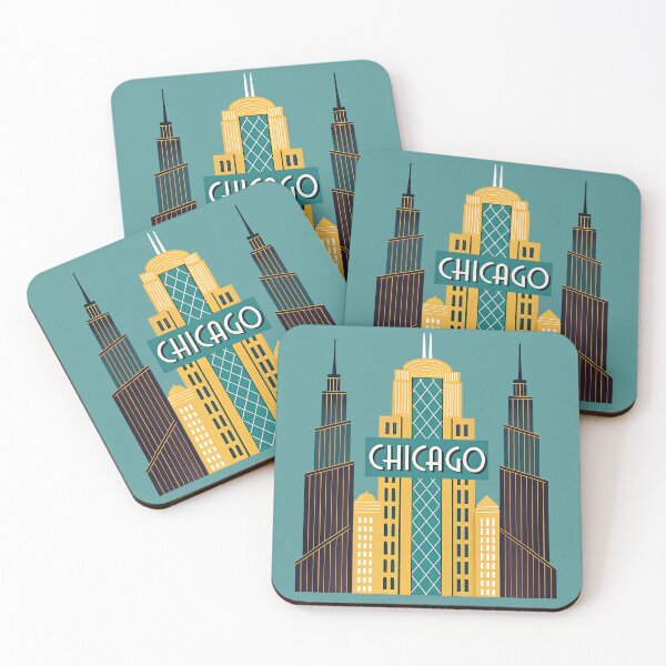 Item preview, Metrópolis Art Decó: el horizonte de Chicago con elegancia retro designed and sold by digitalscrabble.