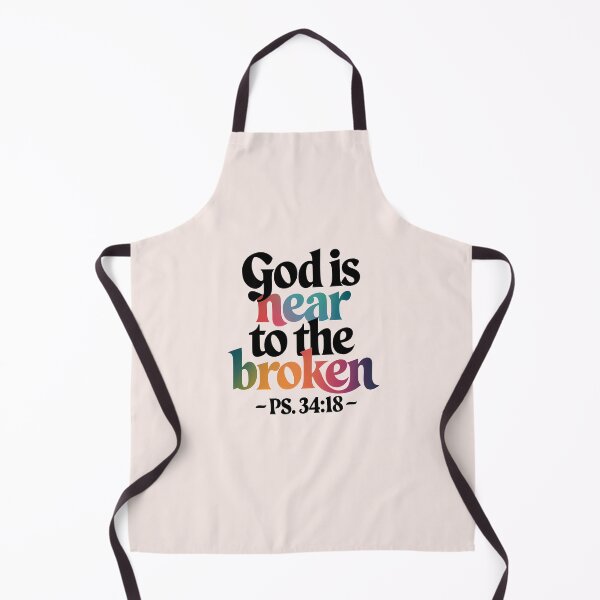 Item preview, God Is Near to the Broken – Psalm 34:18 Christian Calligraphy Gradient Art Bible Verse designed and sold by  KnitLuv.