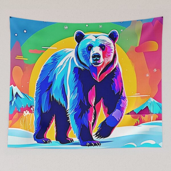Item preview, Colorful Snow Bear Art designed and sold by Health And Fitness Posts e-Store.