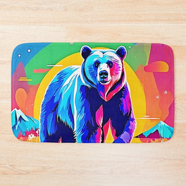 Item preview, Colorful Snow Bear Art designed and sold by Health And Fitness Posts e-Store.