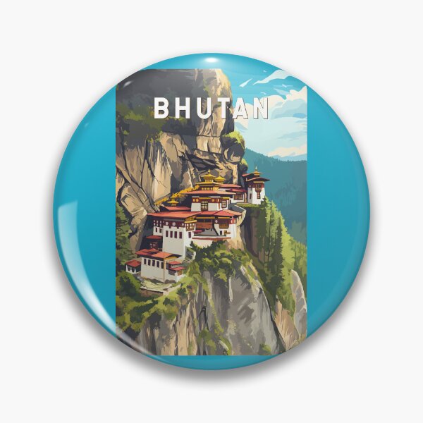 Item preview, Bhutan Illustration Travel Art Vintage designed and sold by KrisSidDesigns.