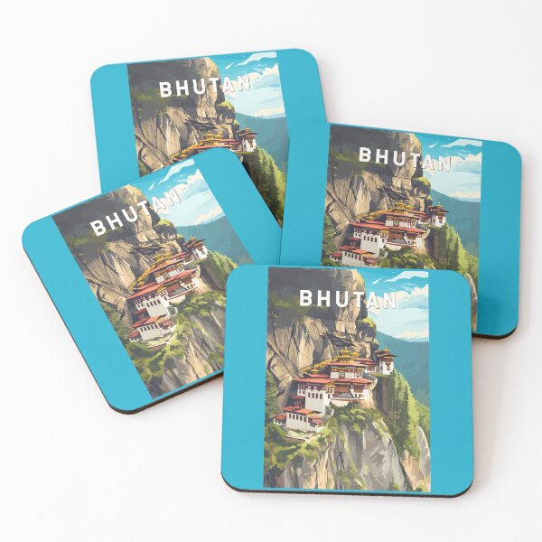 Item preview, Bhutan Illustration Travel Art Vintage designed and sold by KrisSidDesigns.