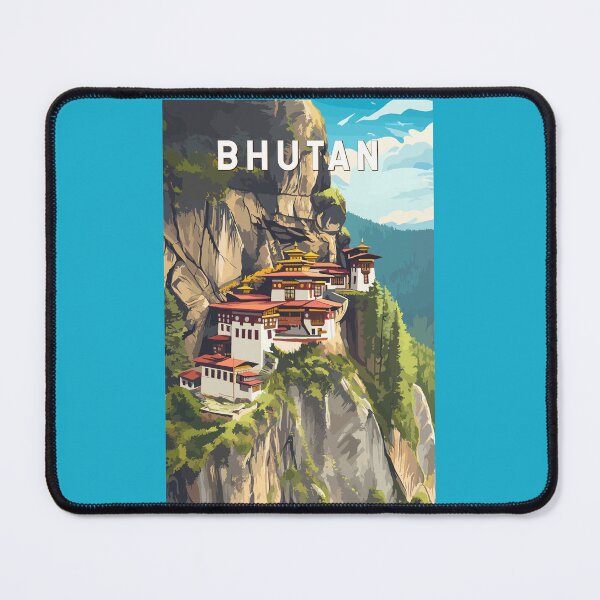 Item preview, Bhutan Illustration Travel Art Vintage designed and sold by KrisSidDesigns.