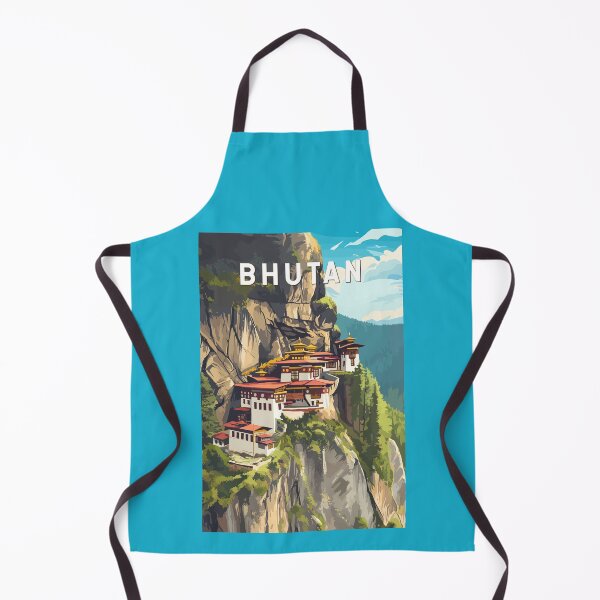 Item preview, Bhutan Illustration Travel Art Vintage designed and sold by KrisSidDesigns.