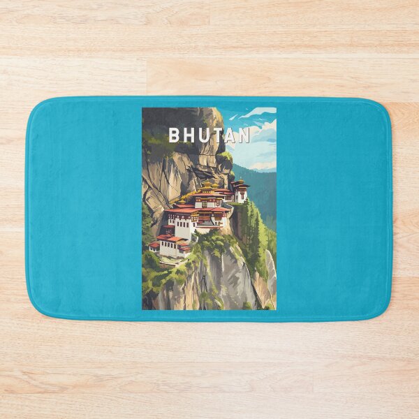 Item preview, Bhutan Illustration Travel Art Vintage designed and sold by KrisSidDesigns.
