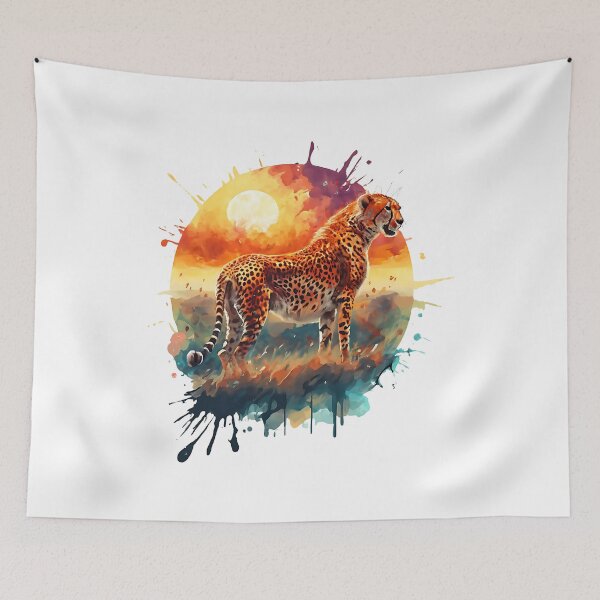 Item preview, Cheetah roaming the savanna designed and sold by Ann Miu Deluxe.