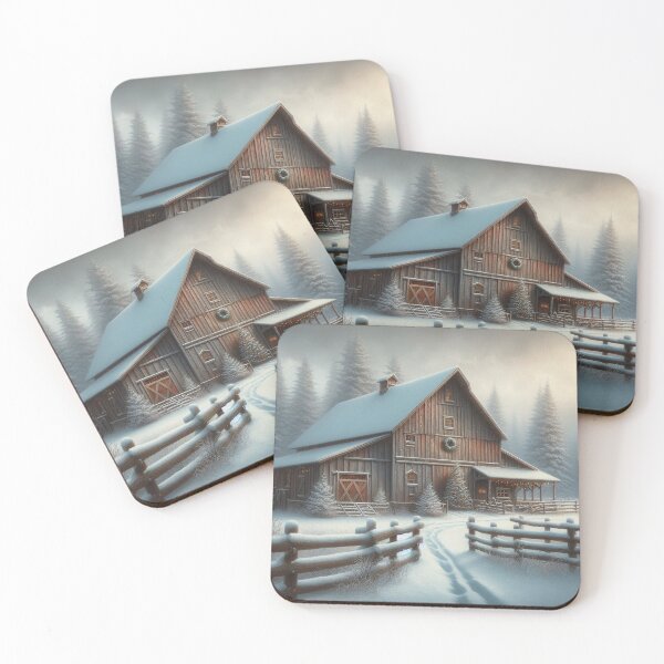 Item preview, Silent Snowy Barn designed and sold by PimiArt.