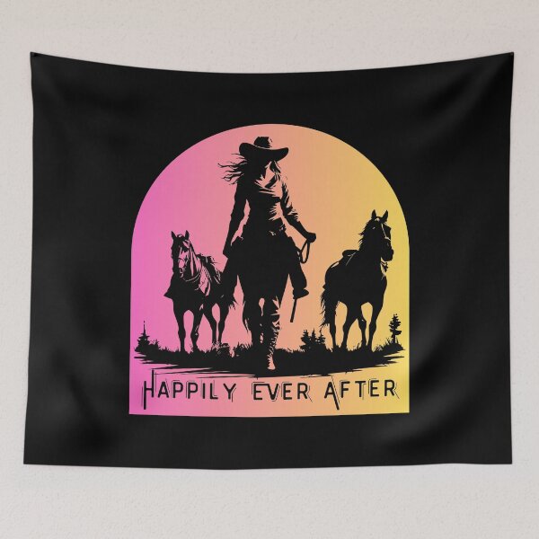 Item preview, Happily Ever After - Sunset Cowgirl and Her Horses designed and sold by metalsmithmomma.
