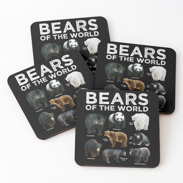 Item preview, Eight Bears of the World Panda Polar Grizzly Black Cute designed and sold by NUMAcreations.