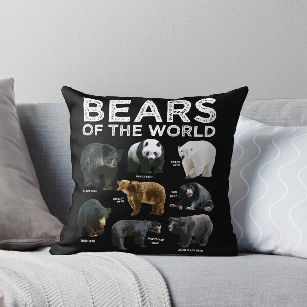 Item preview, Eight Bears of the World Panda Polar Grizzly Black Cute designed and sold by NUMAcreations.