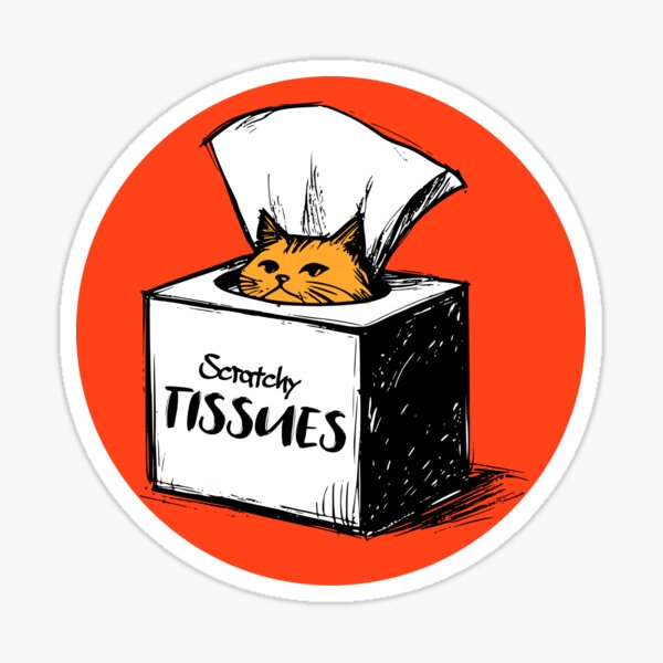 Artikel-Vorschau von Lustige Katze in Taschentuchbox Orange Scratchy, designt und verkauft von TackyTime.