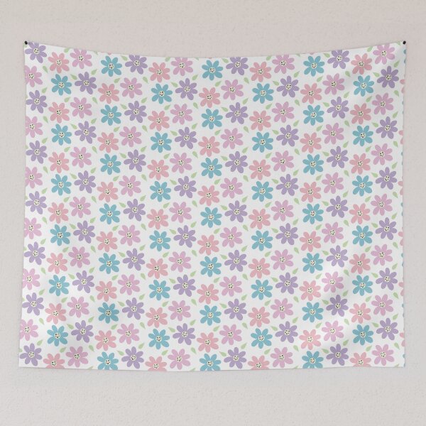 Item preview, Smiling Colorful Flowers on White designed and sold by Art by Erika with a K.