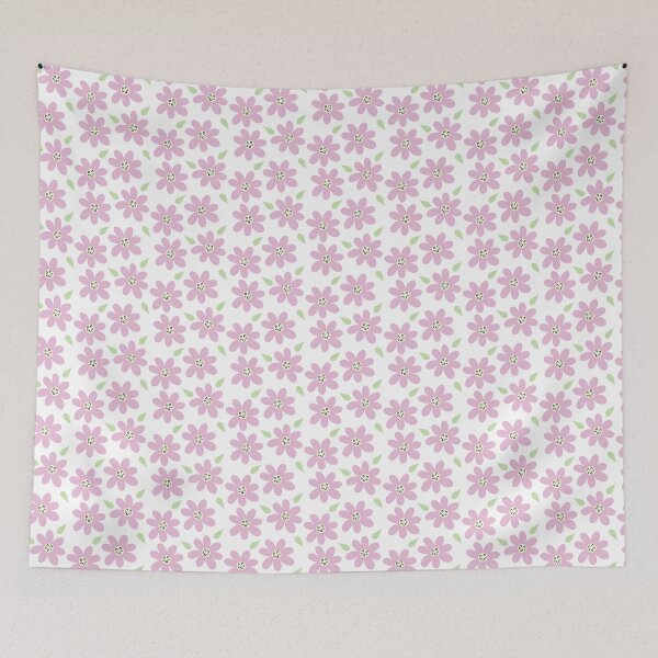 Item preview, Smiling Pink Flowers on White designed and sold by Art by Erika with a K.