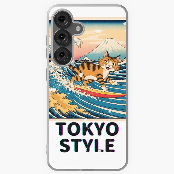 Aperçu de l'œuvre Chat surfeur japonais vintage créée et vendue par R46Tokyo.
