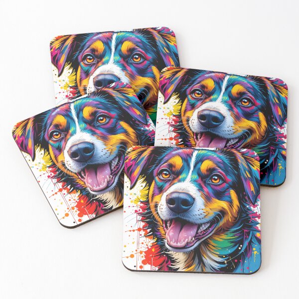 Item preview, Joyful Dog Portrait - Vibrant Colors and Playful Expression designed and sold by BrushRushX.