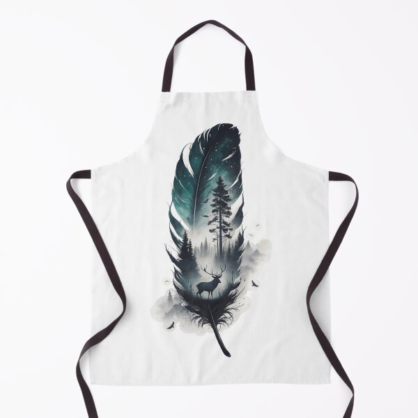 Item preview, deer within a forest scene on a feather designed and sold by NuttyAnimals.