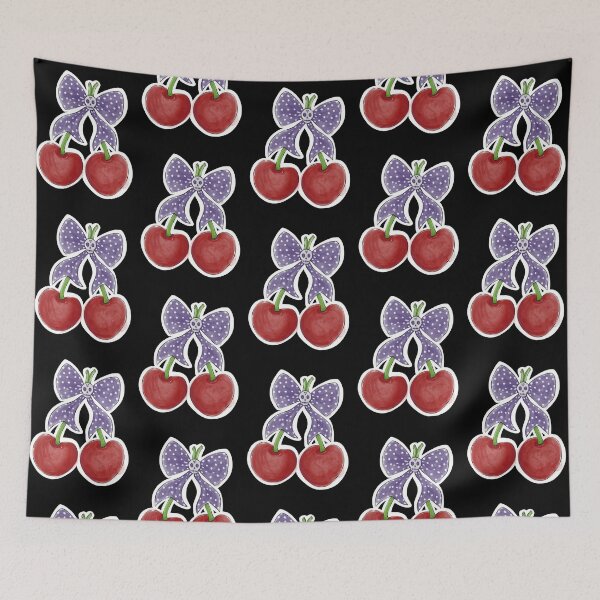 Item preview, Purple bow with Cherries designed and sold by MetalTea.