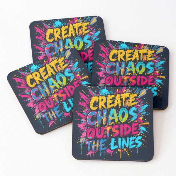 Item preview, Create Chaos Outside the Lines - Bold Typography Art designed and sold by BrushRushX.