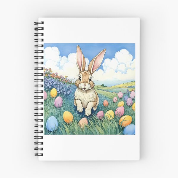 Item preview, Happy Bunny with a Basket of Easter Eggs designed and sold by VibeTCreations.